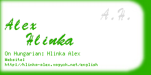 alex hlinka business card